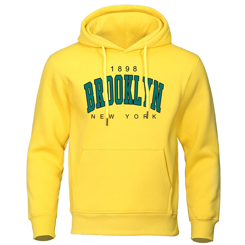 1898 Brooklyn New York Printed Mens Hoody Creativity Crewneck Clothing Fashion Oversize Sweatshirt Fashio Crewneck Hoodie Male