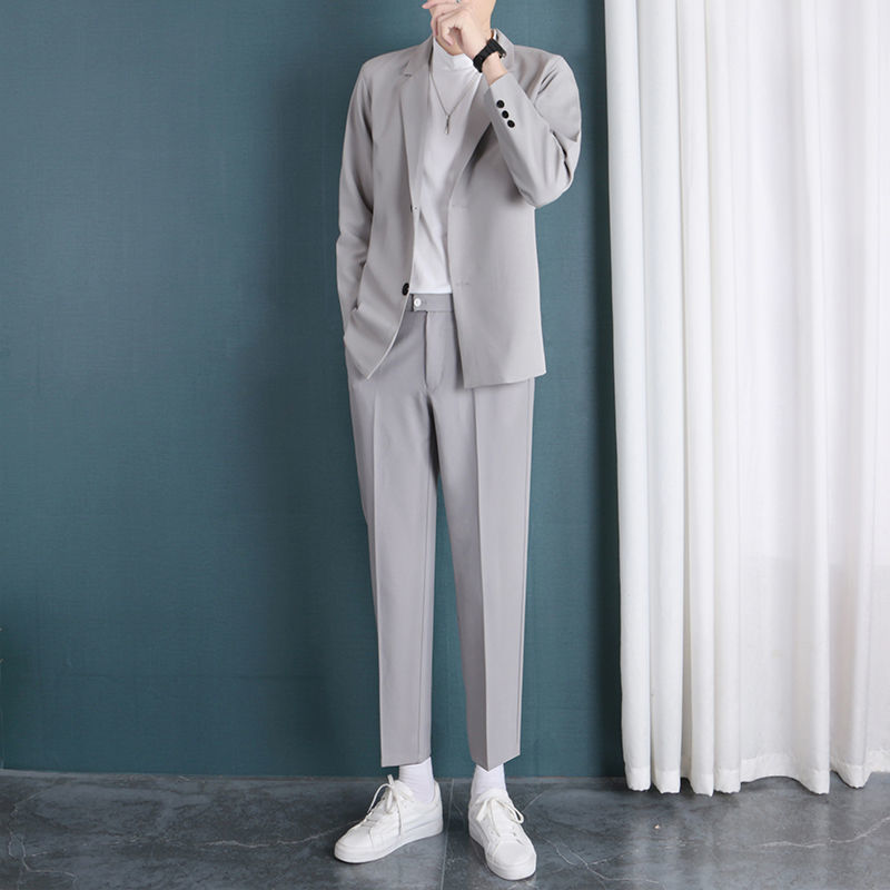 2022 Summer Casual Men&#39;s Suit Simple Jacket T-shirt Trousers Three Piece Set Office Blazer Elegant Dress Men&#39;s Suits Tracksuit