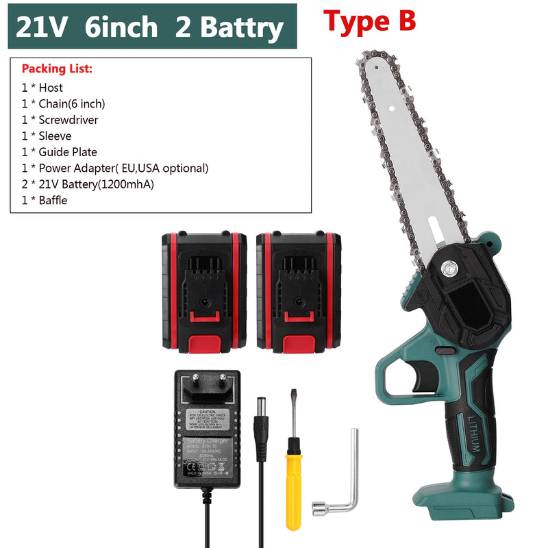 Portable Electric Pruning Saw Rechargeable Small Electric Saws Woodworking One-handed Electric Saw Garden Logging Mini Chain Saw