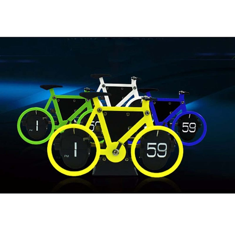 Besteuropean Bicycle Style Page Turning Clock Home Simple Desktop Pendulum Clock Fashion Ornaments Decorative Clock