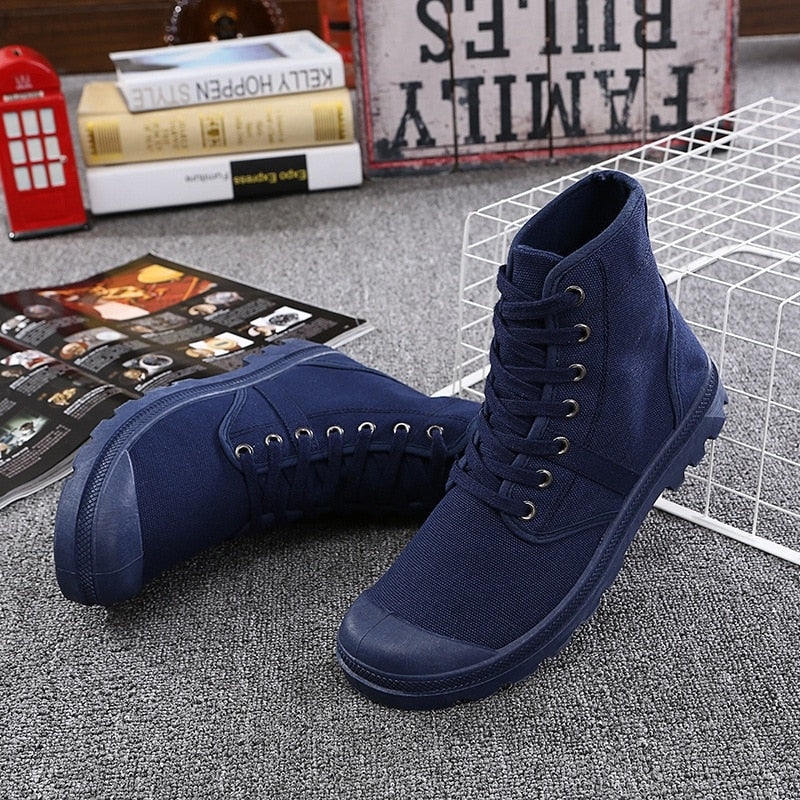 YWEEN Lace Up Men&#39;s Casual Shoes Spring Autumn High Top Men&#39;s Army Shoes Men Casual Canvas Shoes Male High Quality Shoes