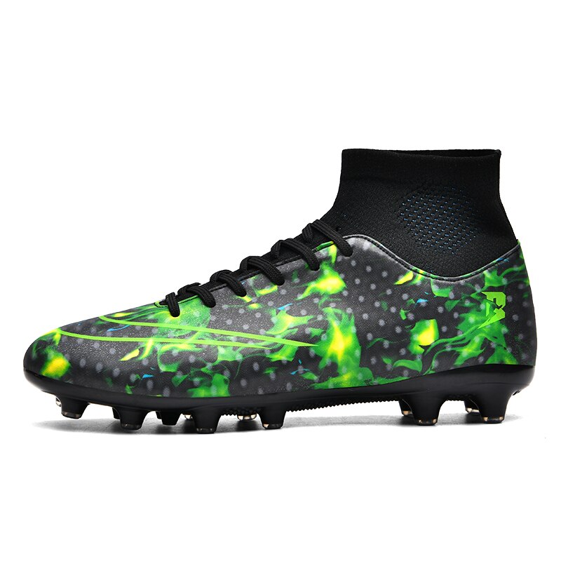 Men‘s High Top Soccer Shoes TF/FG Football Boots Cleats Non-Slip Wear-Resistant Grass Training Sneakers Outdoor Sport Footwears