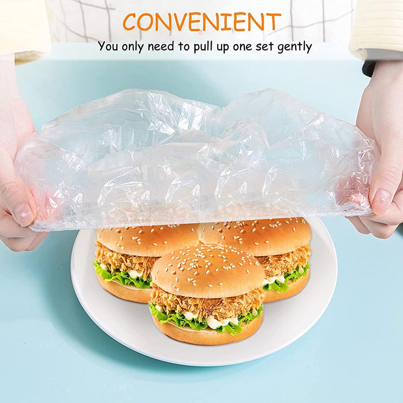 100pcs Disposable Food Cover Plastic Wrap Elastic Food Lids For Fruit Bowls Cups Caps Storage Kitchen Fresh Keeping Saver Bag