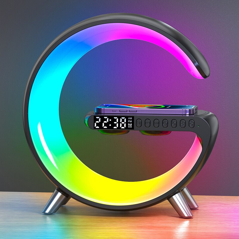 2022 New Smart Alarm Clock Creative Wireless Charger Desktop Sunrise Atmosphere Light Digital Alarm Clock For Bedroom N25