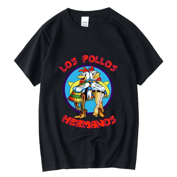 XIN YI Men&#39;s high quality t-shirt100%cotton Breaking Bad LOS POLLOS Chicken Brothers printed casual funny tshirt male tee shirts