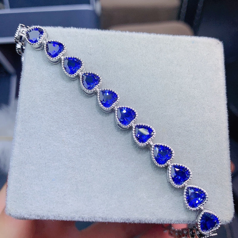 Silver 925 Women&#39;s Bracelet Jewelry Women&#39;s Hand Bracelet Christmas Shipping Free Luxury gem Natural Sapphire Bracelet Women