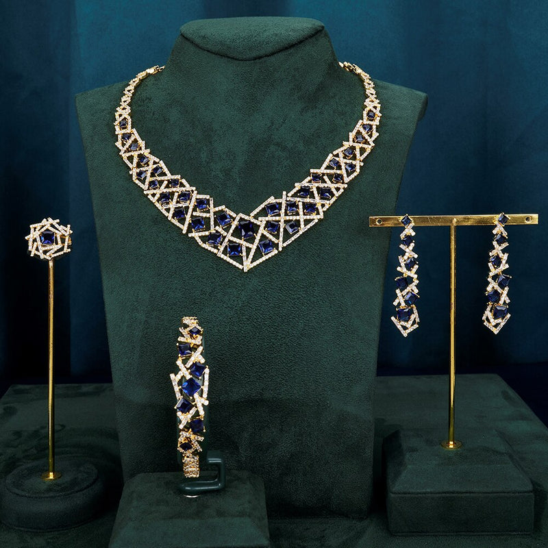 TIRIM Luxury Elegant Bridal Necklace Set for Women Cubic Zirconia Wedding Jewelry Sets Dubai Saudi Party Jewellery Accessories