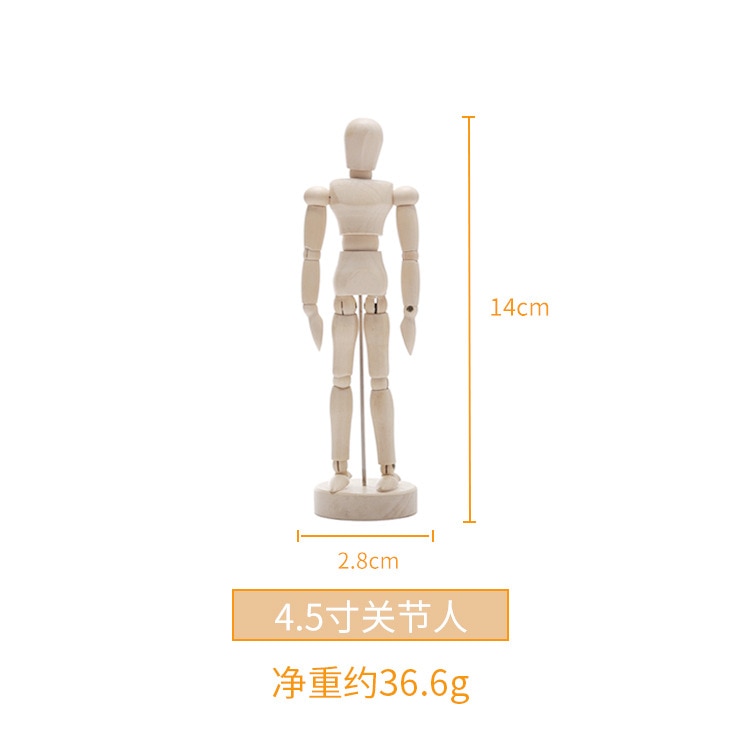 Wooden Hand Figurines Rotatable Joint Hand Model Wood Man Ornament Statue Human Model  Miniature Home Decoration