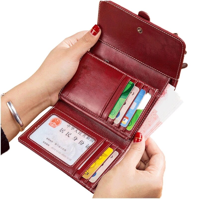 Woman Wallet Genuine Leather Wallets for Women Fashion Luxury  High Quality RFID Card Holder Purse  Female Clutch Bag