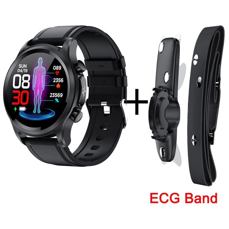 ECG PPG Blood Glucose Smart Watch Men Blood Pressure Heart Rate Body Temperature IP68 Waterproof Fitness Tracker Smartwatch