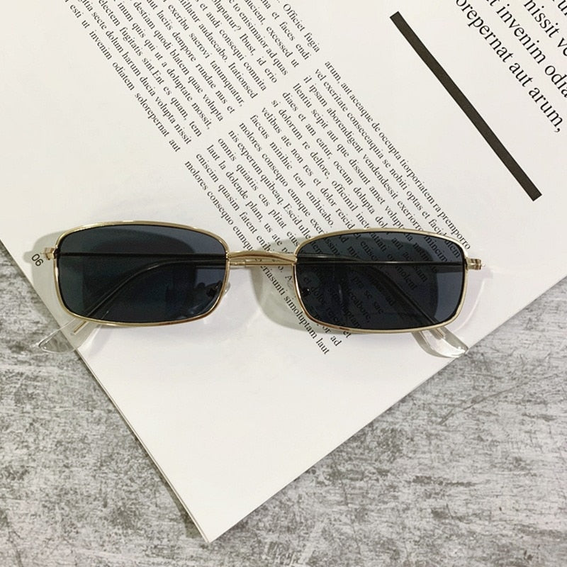 Vintage Square Sunglasses Women Retro Mirror Metal Frame Sun Glasses Female Fashion Oculos De Sol Feminino