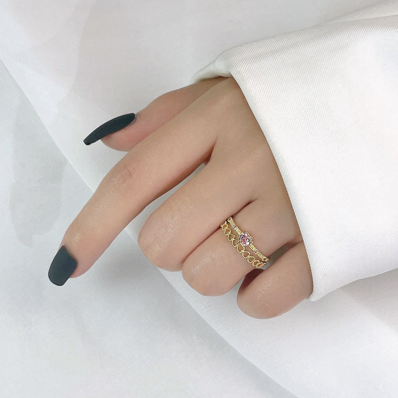 New Fashion Creative Colorful Love Heart Ring for Women&