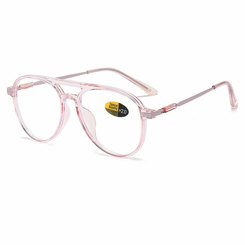 MYT_0516 Transparent Frame Reading Glasses Anti Blue Light Aviation Presbyopic Glasses Polit Eyeglasses Vision Care +1.00~+4.00