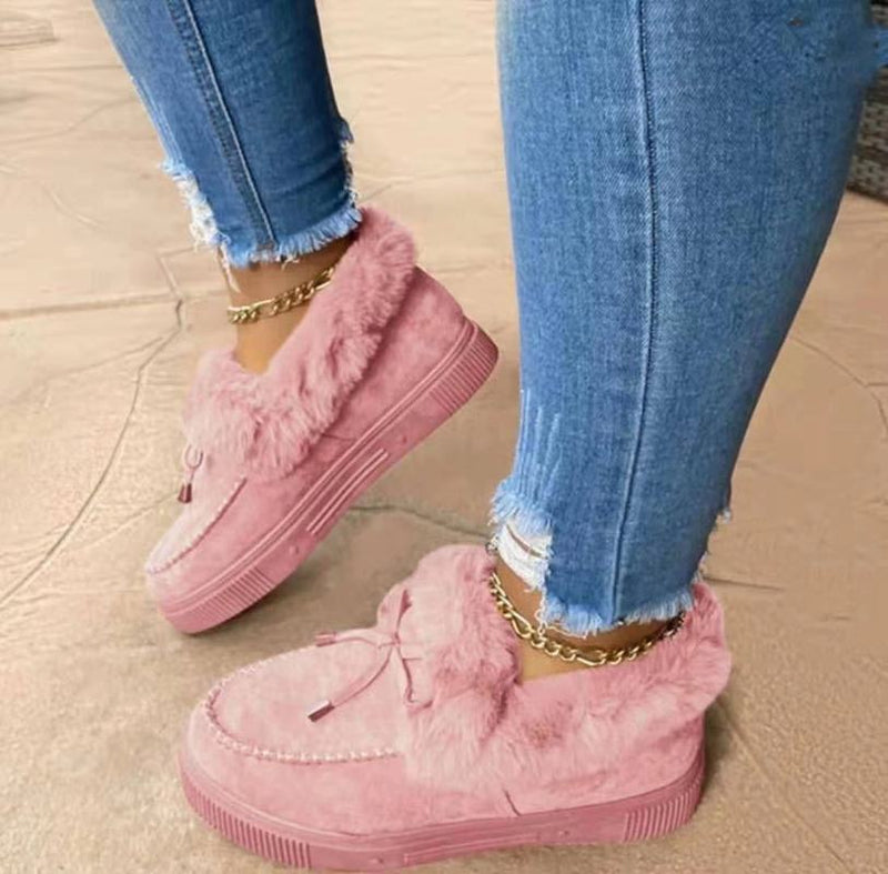 2023 Women Winter Boots Warm Plush Velvet Ankle Snow Boots Lace Up Soft Winter Sneakers Comfortable Cotton Shoes for Women