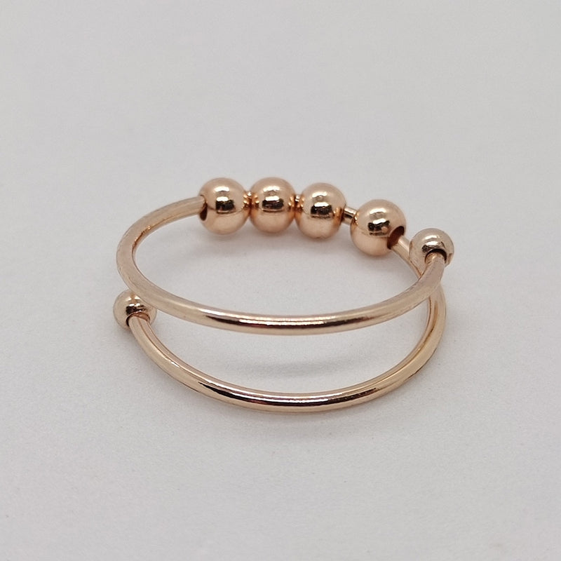Minimalist Anxiety Ring for Girls Women Rotate Fidget Rings Men Anti-stress Stainless Steel Spiral Beads Ring Jewlery Gift