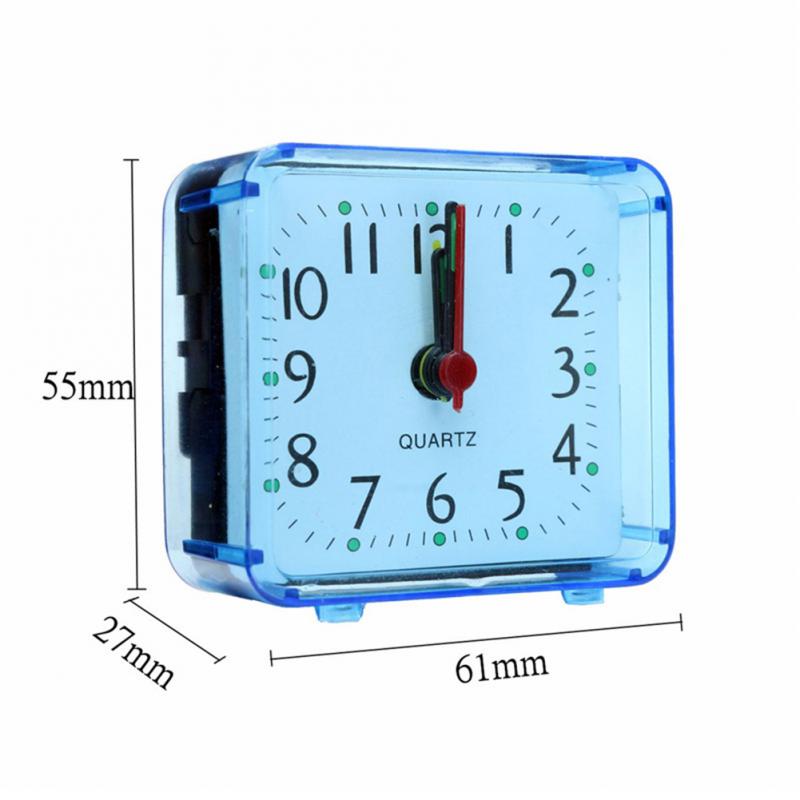 Portable Square Small Bed Alarm Clock Mini Travel Quartz Beep Clock Children Student Desk Bedside Desk Table Alarm Clocks Home