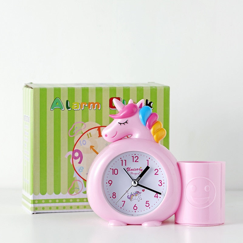 Cute Candy Color Unicorn Alarm Clock Student Kids Alarm Clock Bedside Timer Home Decoration Holiday Birthday Kids Children Gifts