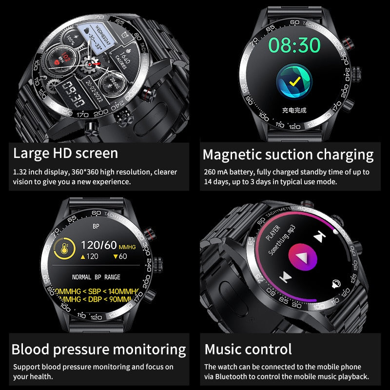 Lige 360 AMOLED HD Screen Watch For Men Smart Watch Bluetooth Calling Smartwatch 2022 Fashion Business Clock New Smartband Man