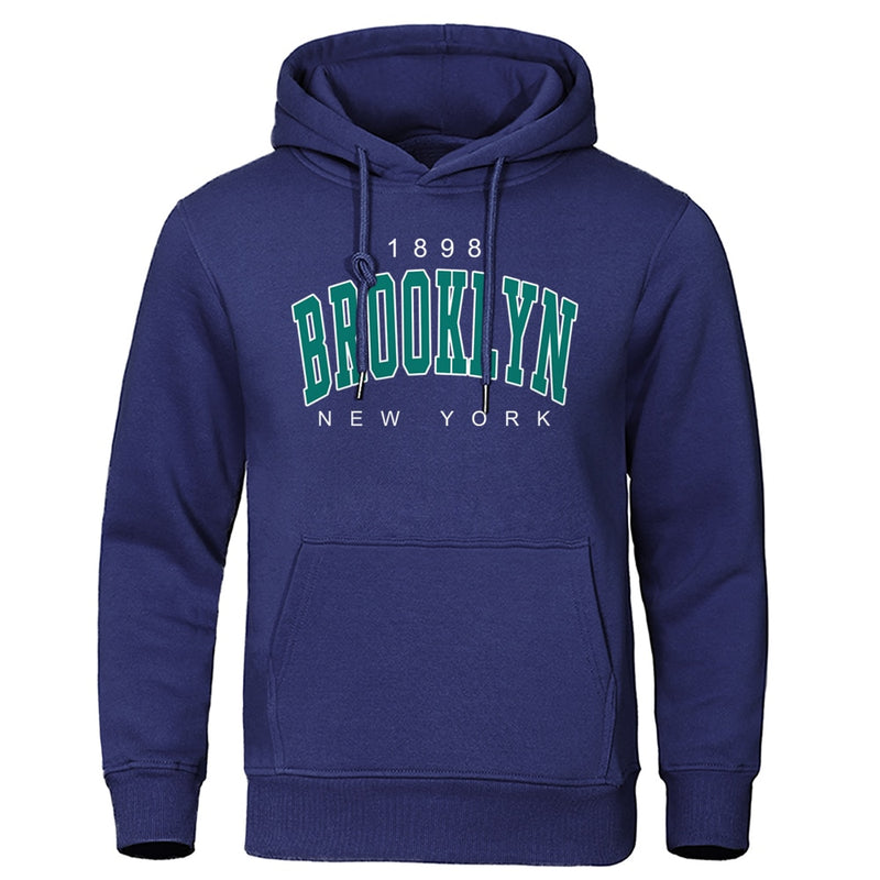 1898 Brooklyn New York Printed Mens Hoody Creativity Crewneck Clothing Fashion Oversize Sweatshirt Fashio Crewneck Hoodie Male