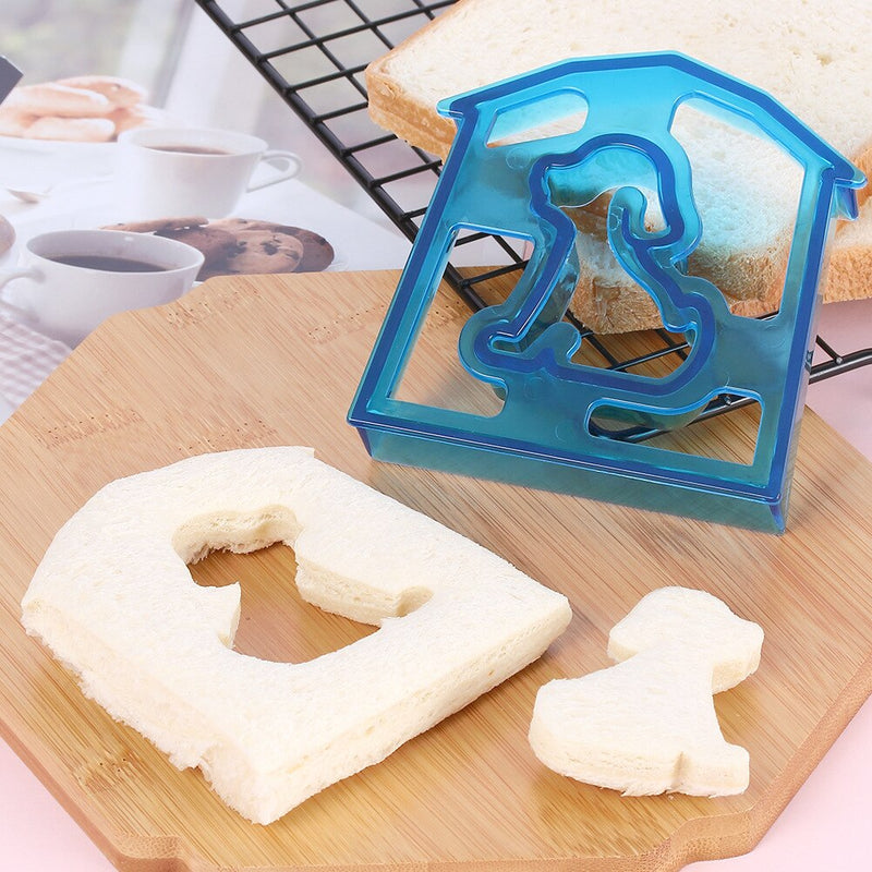 Diy Sandwich Cutter Mould Children Funny Cartoon Lunch Breakfast  Food Cutting Die Bread Mold Baking Tool Kitchen Accessories