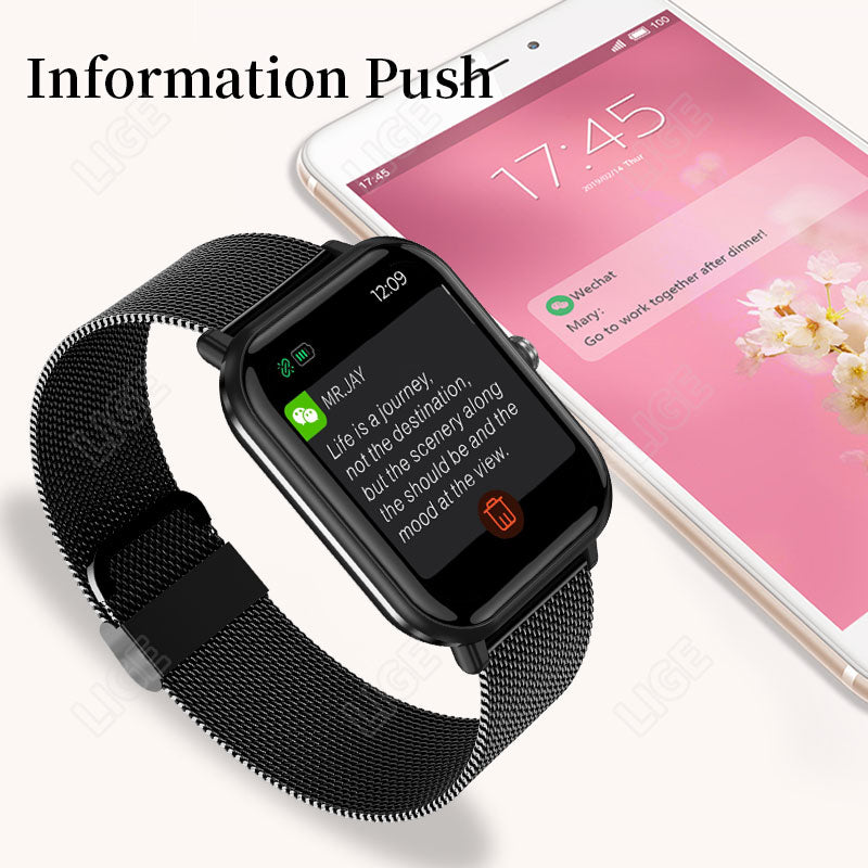 LIGE 2022 Smartwatch Men Watches Waterproof  Blood Oxygen Heart Rate Monitor Bluetooth Calls Smart Watch For Women IOS Android