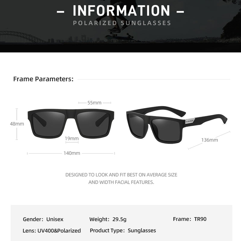 QUISVIKER Polarized Glasses UV400 Fishing Sunglasses For Men Women Outdoor Sports Eyewear Sun Gafas De Sol Hombre Without Box