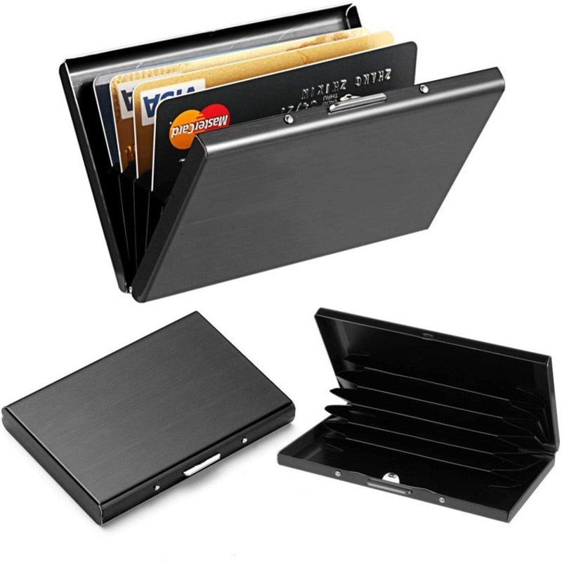 1pc Card Holder Men RFID Blocking Aluminum Metal Slim Wallet Money Bag Anti-scan Credit Card Holder Thin Case Small Male Purses