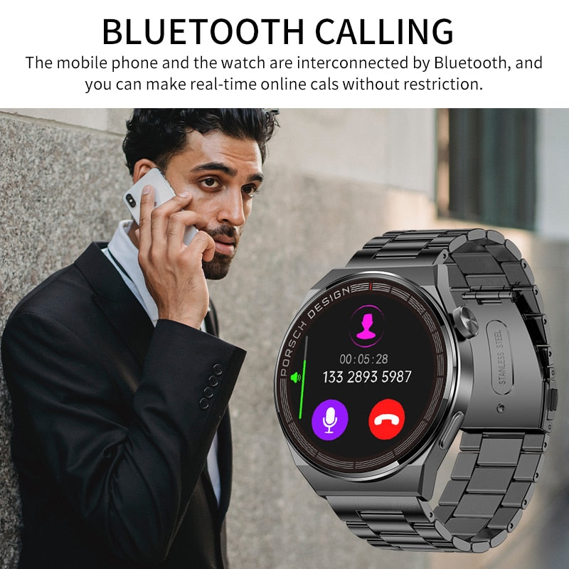 LIGE AMOLED Smartwatch Business Watch For Men Smart Watch Bluetooth Call HD Screen 380mAh Large Battery Capacity Fitness Clock