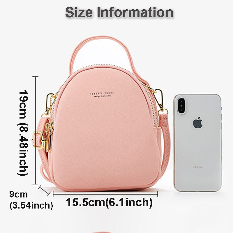 Big Capacity 3 Layer Women Backpack Fashion Small Backpack Ladies Shoulder Crossbody Bag Soft Leather Female Mini Bolsa