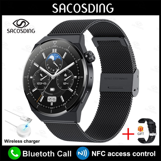 2022 NFC Smart Watch Men GT3 Pro AMOLED 390*390 HD Screen Heart Rate Bluetooth Call IP68 Waterproof SmartWatch For Huawei Xiaomi