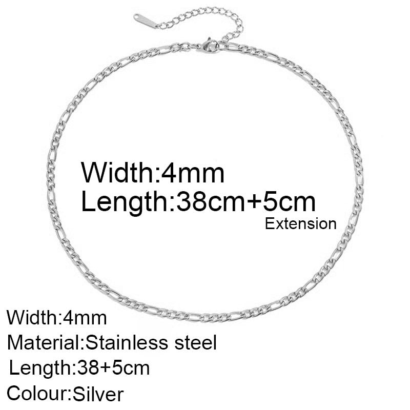 Chains Necklace for Women Stainless Steel Link Woman&