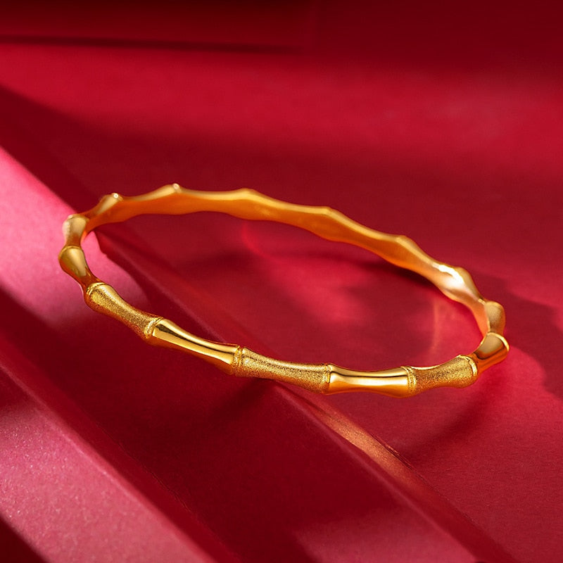 Original Snake Bone Bamboo Bracelet Pulceras Y Brazaletes Mujer Ladiesfine Brand 18 K Real Yellow Gold Luxury Fine Jewelry Gift