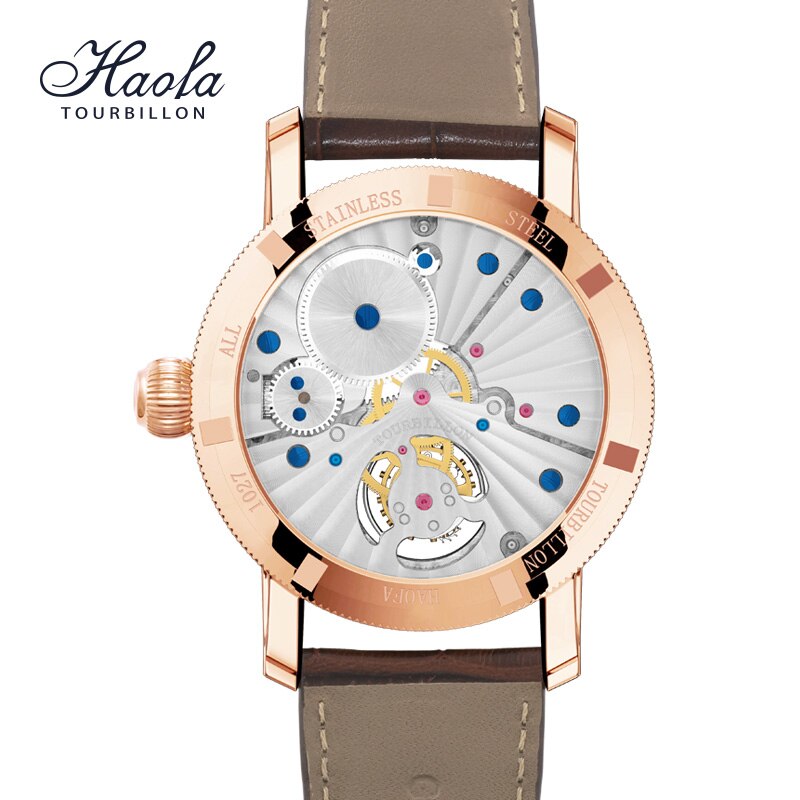 Haofa Men Manual Sapphire Tourbillon Mechanical Wristwatches Simple Fashion Flying Tourbillon Movement Watch For Men Man Luxury