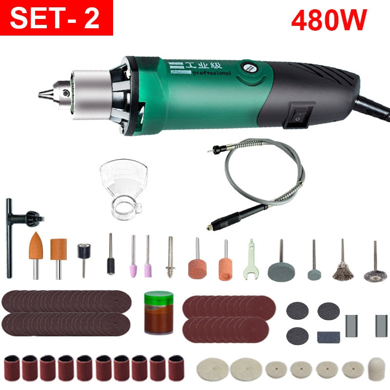 High-Power Engraver Electric Drill Engraving Rotary Tool 260W/480W Machine With Flexible Shaft 6-Position Variable Speed