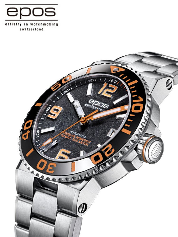 EPOS Men Watch Luxury Business Quartz Watches Stainless Stain Strap Sport Chronograph Men&#39;s Wristwatch Waterproof Luminous