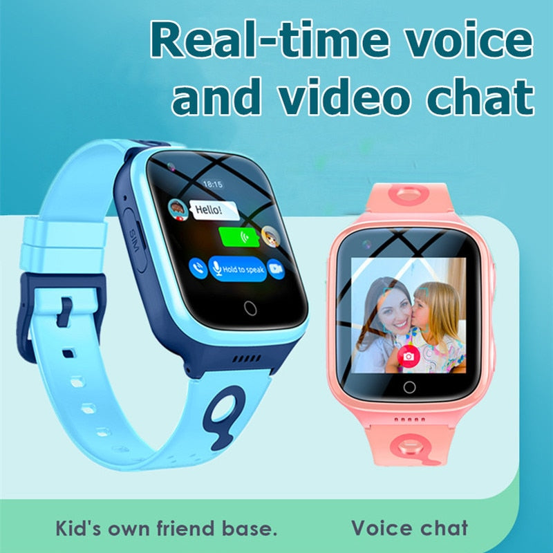 4G Kids Smart Watch Phone 1000mAh Waterproof IP67 Video Call SOS GPS LBS WIFI Location Tracker Remote Monitor Children Watch K9