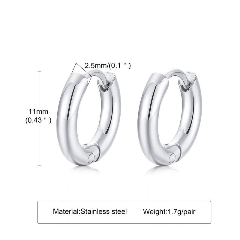 Vnox Large Star Hoop Earrings for Women Silver Color Not Fade