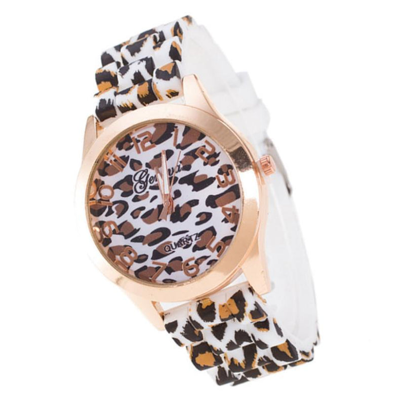 Fashion Geneva Brand Ladies Watch Leopard pattern Quartz Wristwatch Women Band Casual Female Clock relogio feminino