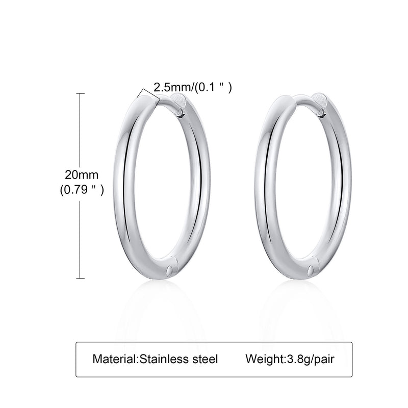 Vnox Large Star Hoop Earrings for Women Silver Color Not Fade