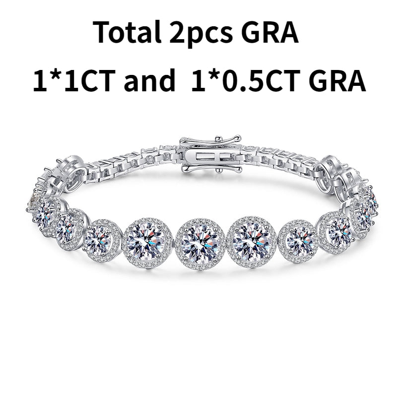 Smyoue 10.8CT Moissanite Tennis Bracelet for Women Sparkling Luxury Jewelry 925 Sterling Silver Chain Christmas Gift Bracelet