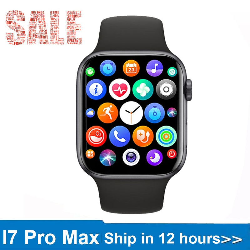 new i7 pro max samrt watch 2022 men women bluetooth call smart watch waterproof sport heart rate sleep smartwatch for all phone