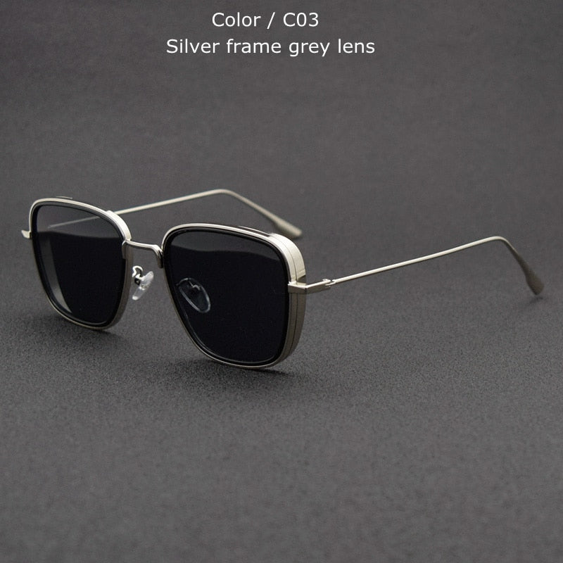 TUZENGYONG 2022 New Steampunk Sunglasses Fashion Men Women Brand Designer Vintage Square Metal Frame Sun Glasses UV400 Eyewear