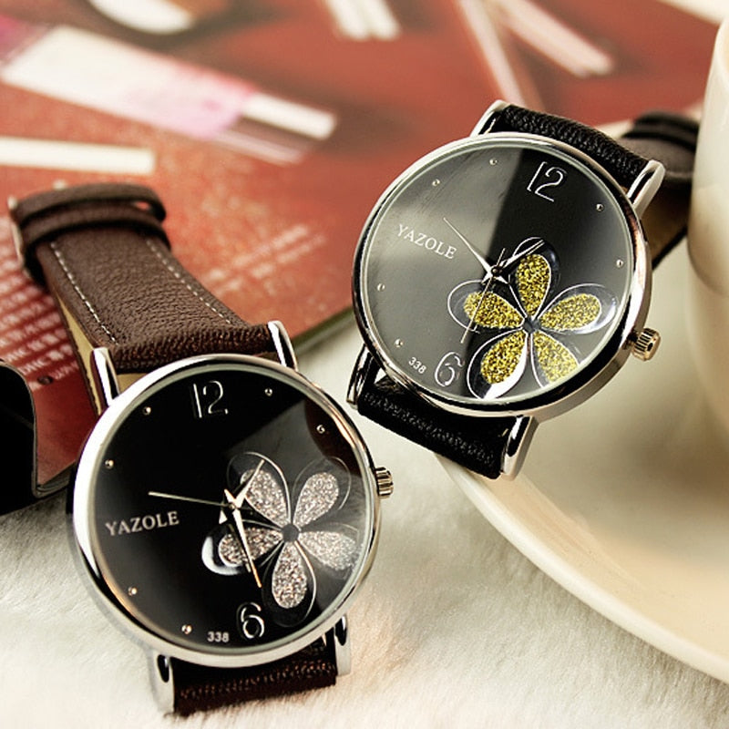 New Ultra-thin Fashion Watches Women Leather Strap Flower Female Clock Ladies Quartz Wrist Watch Montre Femme Relogio Feminino