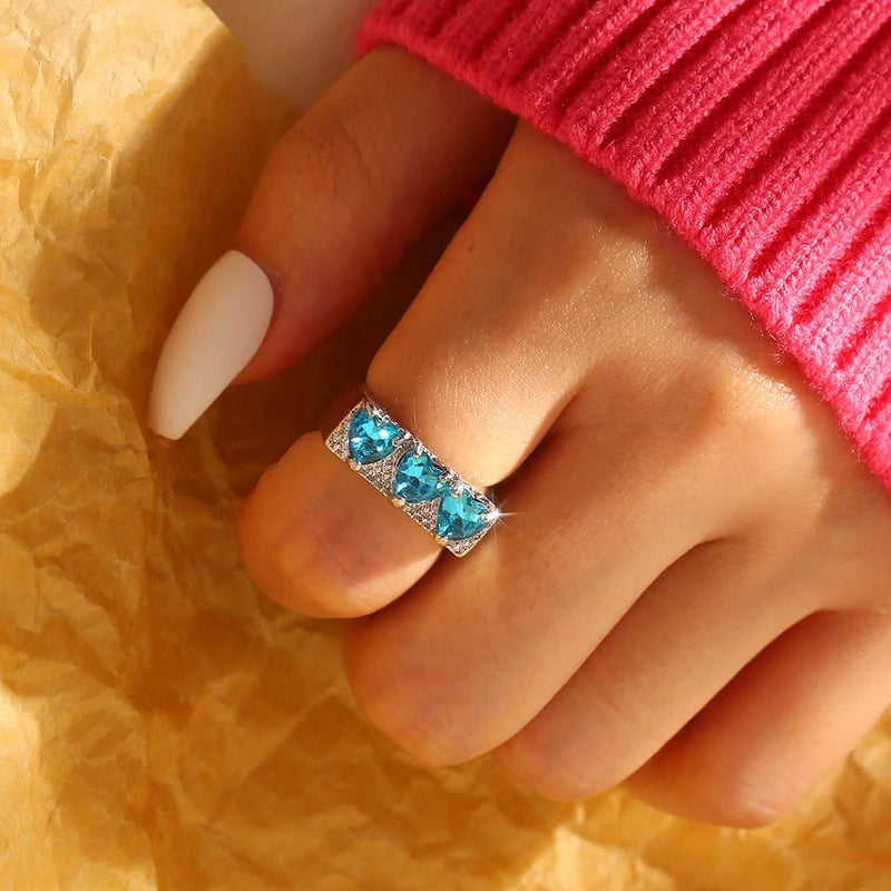 New Fashion Creative Colorful Love Heart Ring for Women&