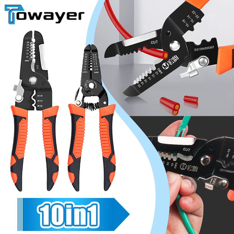 10in1 Wire Stripper Puller Multifunctional Electrician Wire Stripper Household Network Cable Wire Stripper Electrician Tool