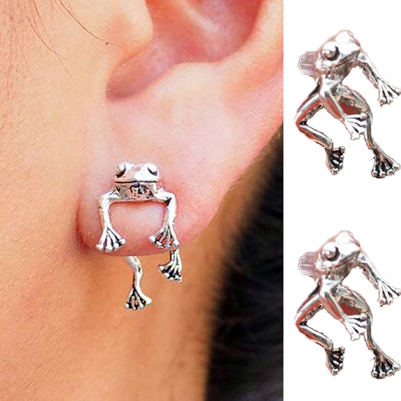 Cute Frog Earrings 2021 Trend Funny Animal Earrings for Women Girls Stud Earrings Statement Earring  Ear Piercing Jewelry Gifts