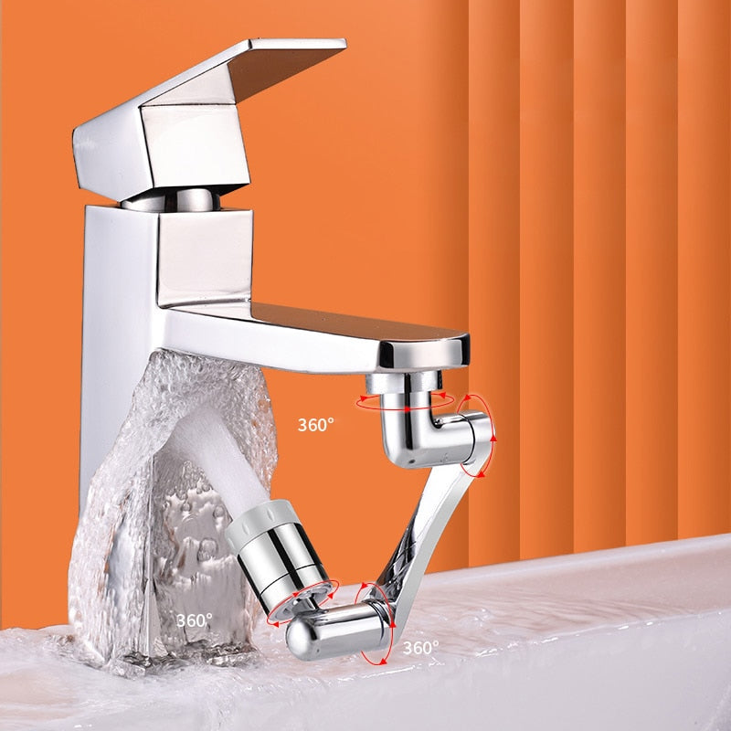 Universal 1080 Degree Rotatable Faucet Aerator Extender Plastic Splash Filter Faucets Bubbler Nozzle Robotic Arm 2 Modes Faucet