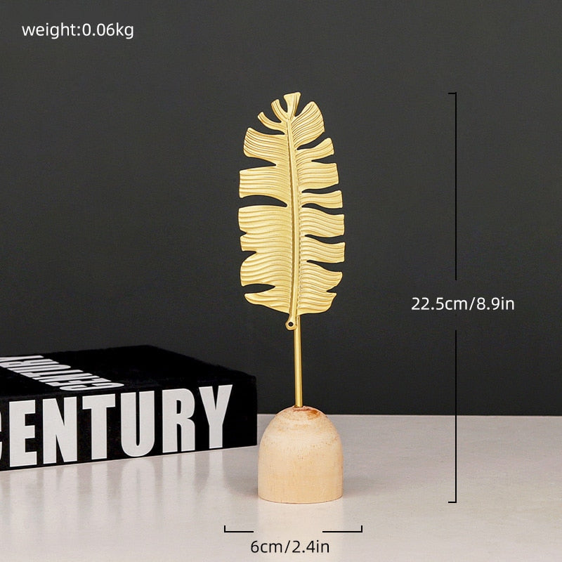 Modern Feather Wooden Decorations Simple Miniature Figurines for Living Room Table Office Home Decoration Accessories