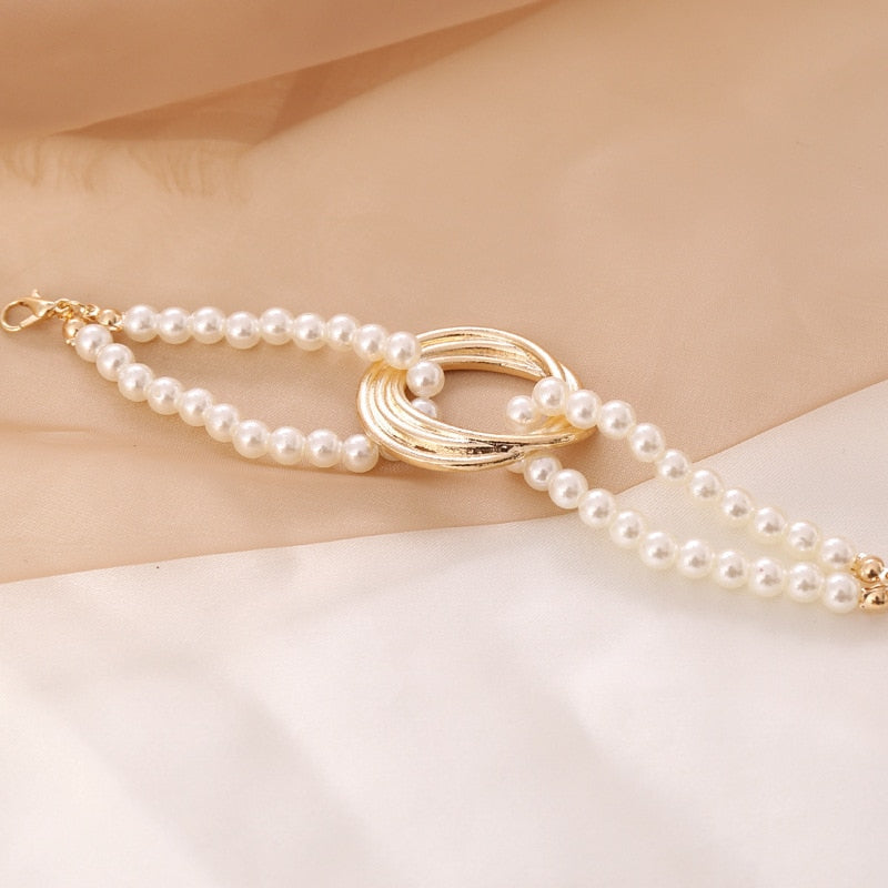 Pearl Pendants Necklace for Women Camellia High Quality Double Layers Long Chains Collares De Moda Number  Flower Party Jewelry