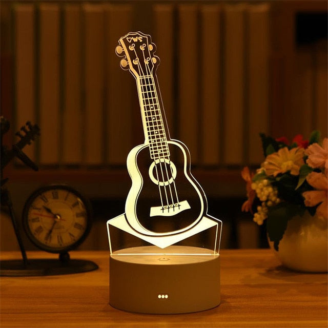 Romantic Love 3D Acrylic Led Lamp for Home Children&#39;s Night Light Table Lamp Birthday Party Decor Valentine&#39;s Day Bedside Lamp